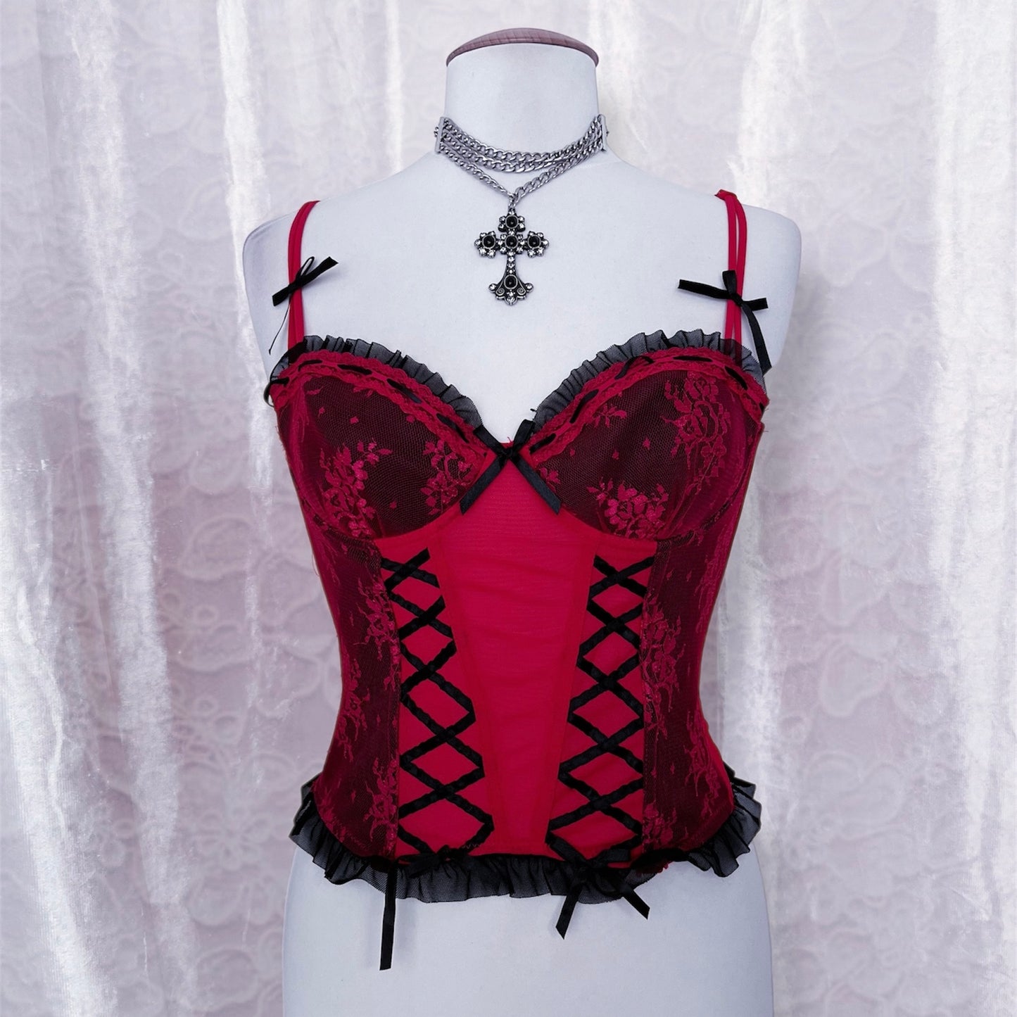 Vampire fairy red corset top 🧚🏽‍♀️