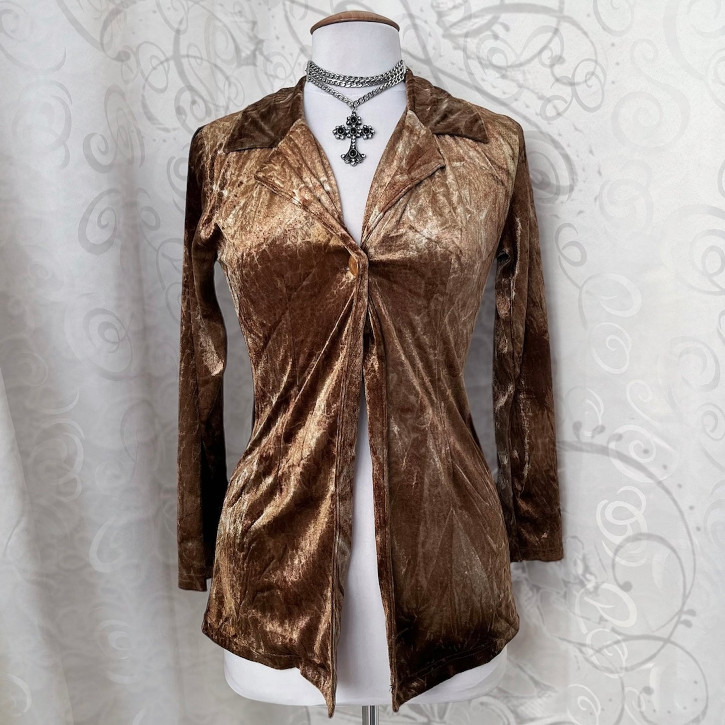 Vintage golden snake print cardigan/shirt ✨🐍⭐️