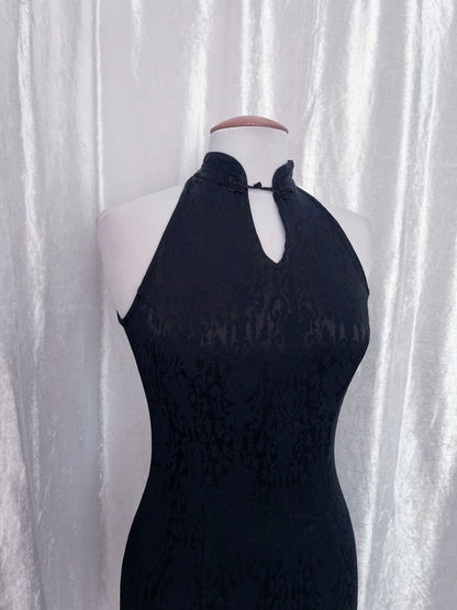 00’s Gothic Asian Qipao style brocade dress 🦇