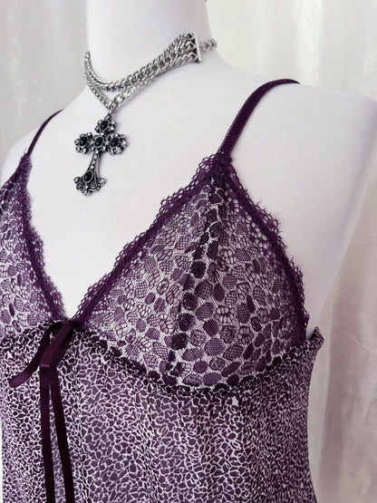Hot little coquette see-through cami top 🐆💜
