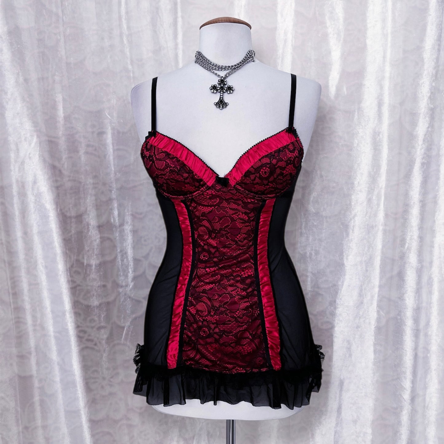 Dark coquette mesh & lace babydoll 🎀