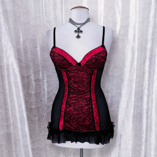 Dark coquette mesh & lace babydoll 🎀