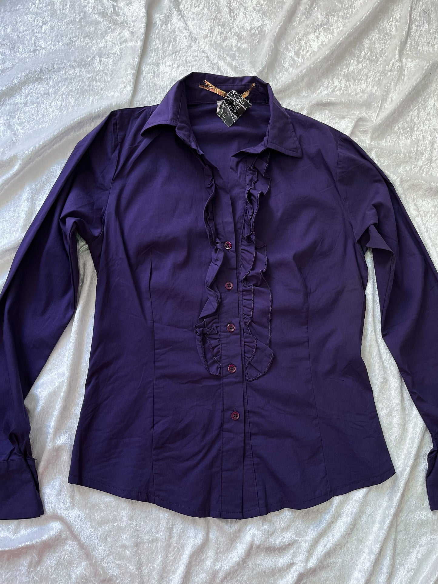 00’s purple gothic cotton shirt 💜🕸️