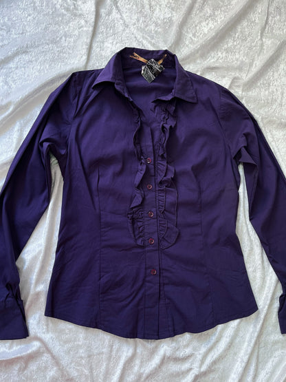 00’s purple gothic cotton shirt 💜🕸️