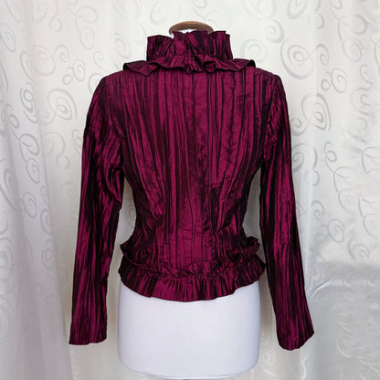 00’s Whimsygoth vampire burgundy ruffle shirt 🫀