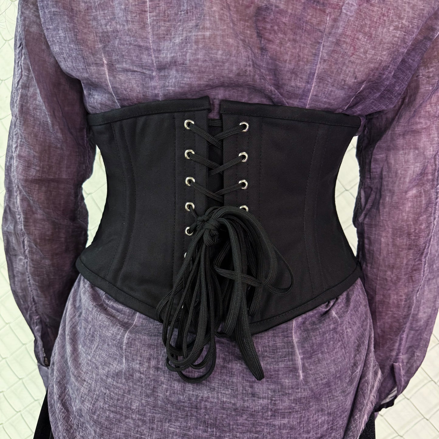 Dracula Black Cotton Panel Waist Cincher🦇