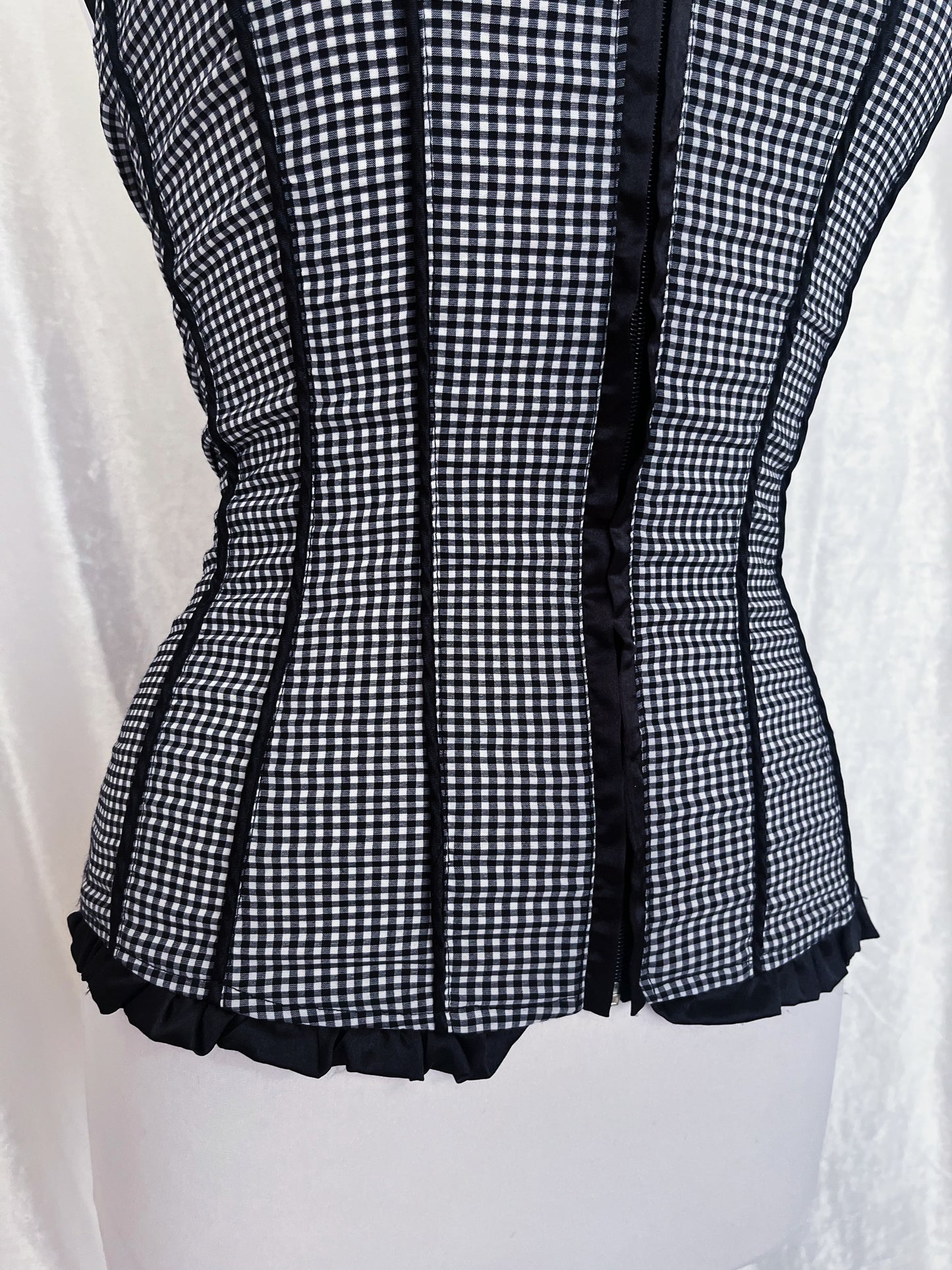 Dark coquette Milkmaid plaid cotton corset top 🧺🦇