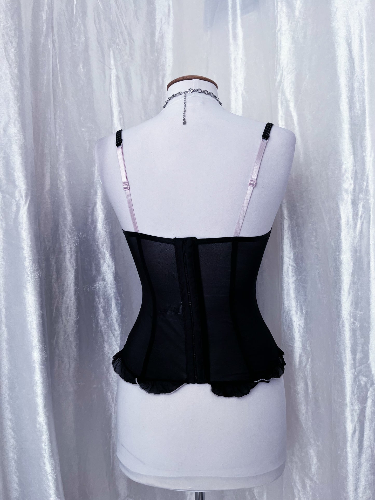 Gothic maid striped corset top 💀🎀