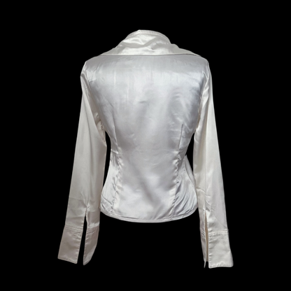 Rockstar Girlfriend REWORKED beige satin shirt 🎸🪷🍓