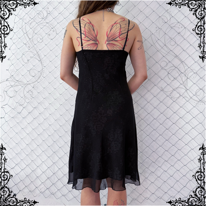 00’s whimsygoth/witchy black dress 🌀🪄