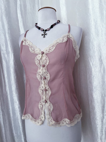 Whimsy coquette rose see-through top 💞🎀