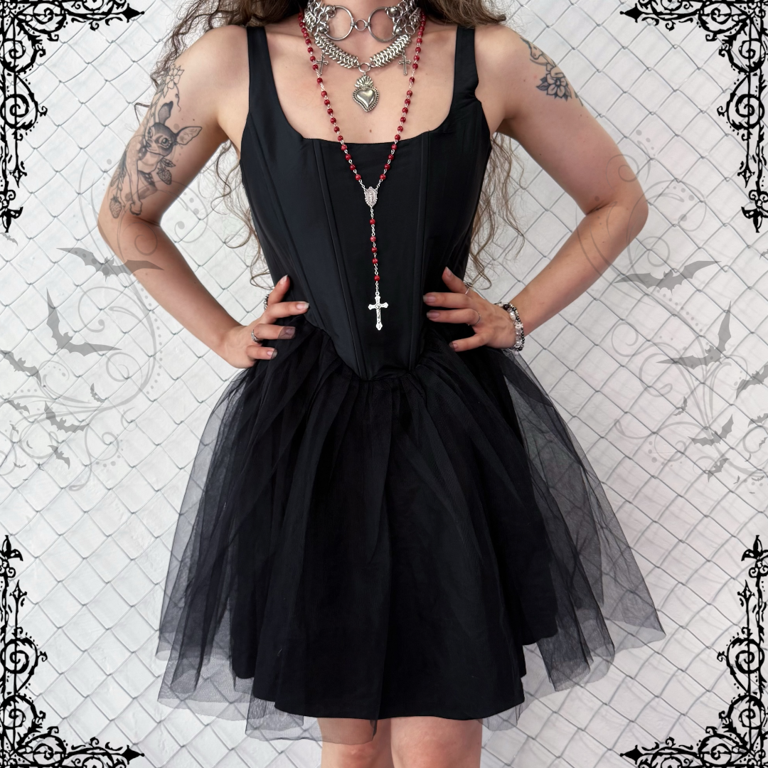 Gothic black swan style corset dress 🦢🖤
