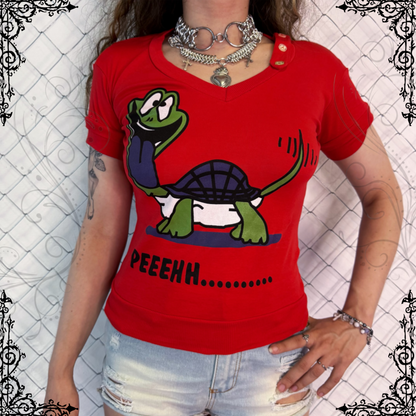 Cute red turtle tee 🌀🍓