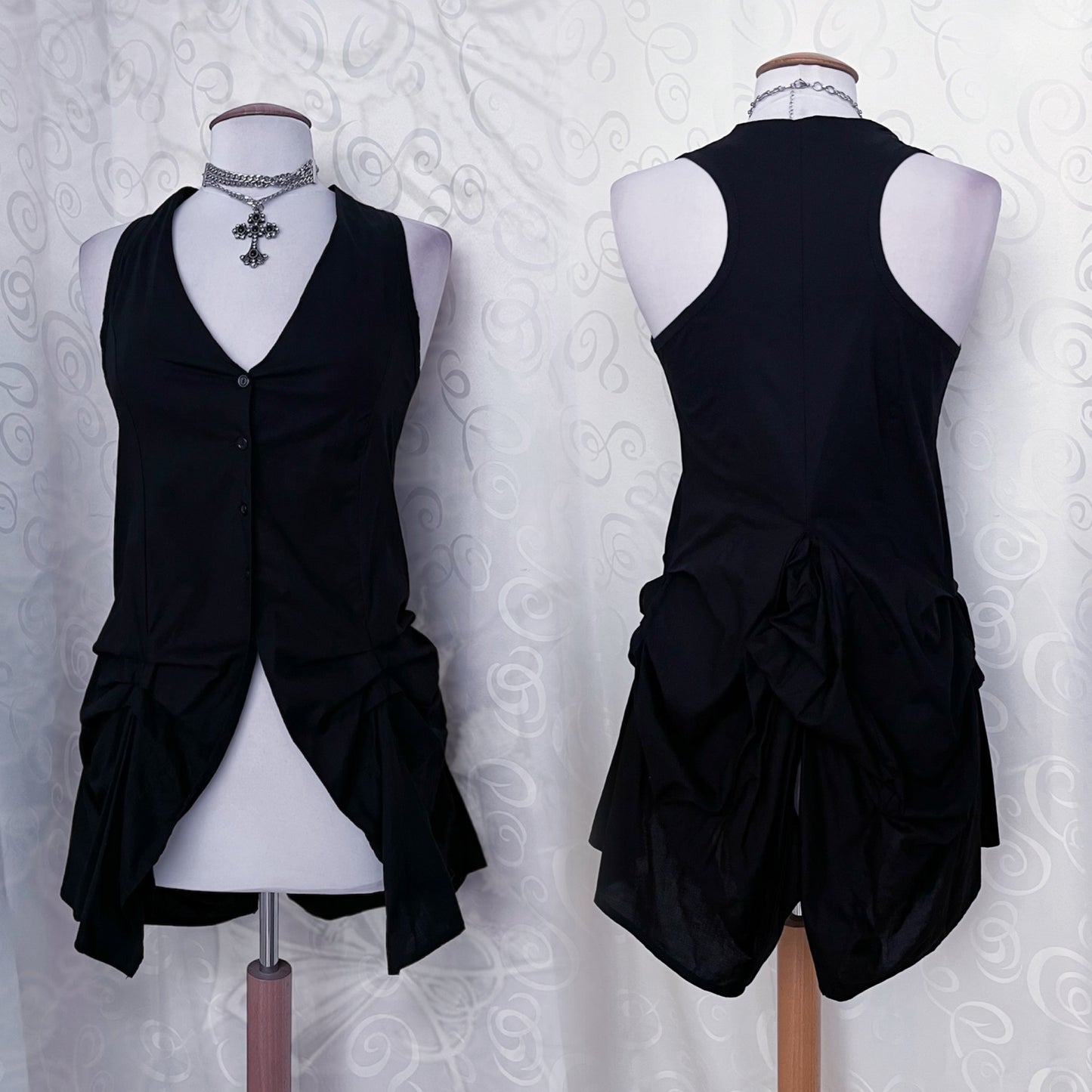 Gothic black vest with tail 🦇