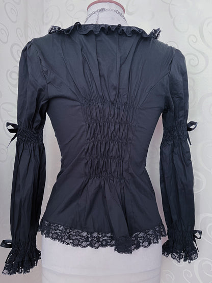 Dracula / Horror Protagonist cotton black romantic blouse 🖤🦇