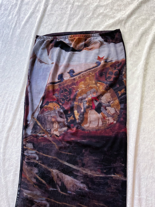 Stunning maxi mesh painting skirt 🖼