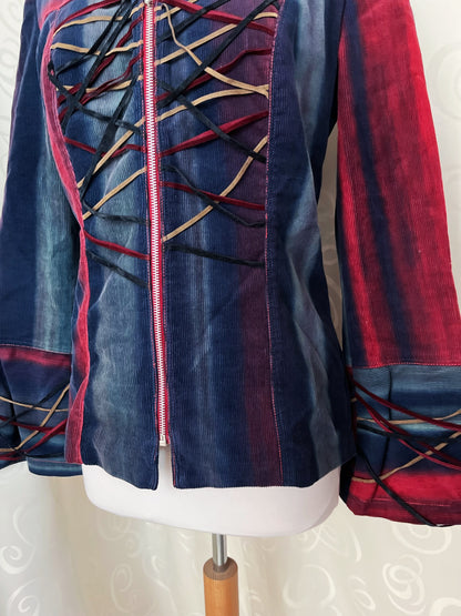 00’s Circus core rare multi-core corduroy denim jacket with lace-up details 🌀🎪🎡