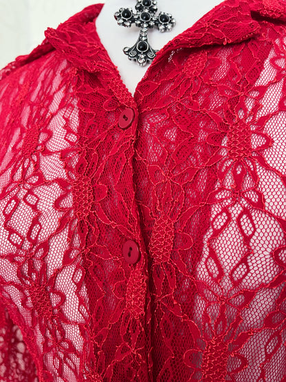 00’s deadstock vampire lacey red shirt 🫀
