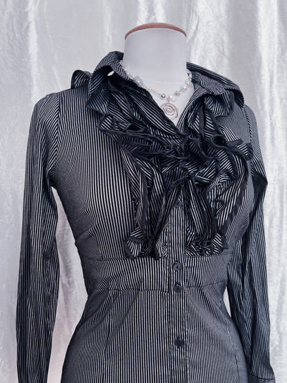 Gothic lolita striped victorian style shirt 🎀🗝️