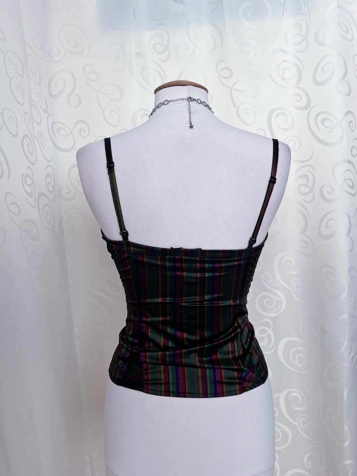 00’s deadstock Toi&Moi jester striped corset 🃏🎪