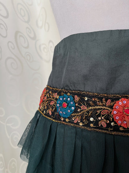 00’s whimsygoth green tulle skirt 🧚🏾