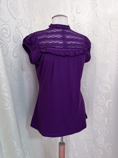 00’s Jirai Kei/Coquette style lace purple top 💜🎀