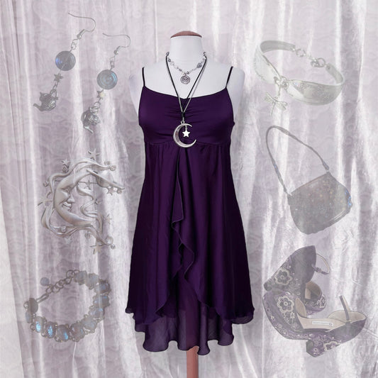 00’s whimsy fairy purple double-layered dress 🧚🏻‍♀️💜
