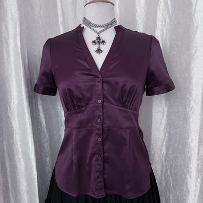 Old H&M dark coquette plum shirt 💜🎀