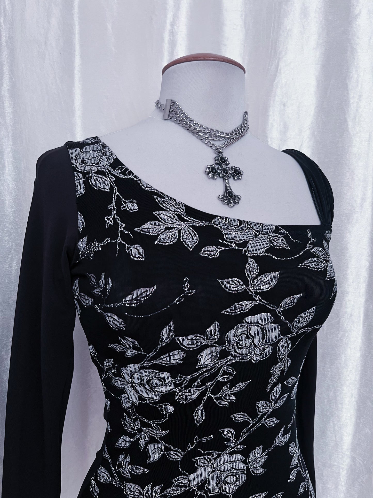 Whimsygoth asymmetrical black top