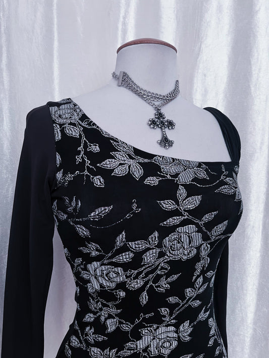 Whimsygoth asymmetrical black top