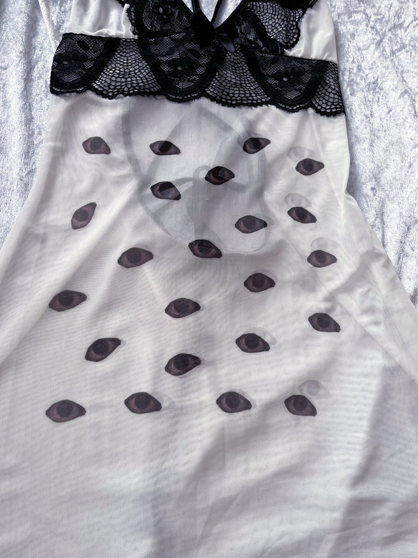 Wandering Eyes REWORKED mesh nightgown with lace-up detail 👁️✝️