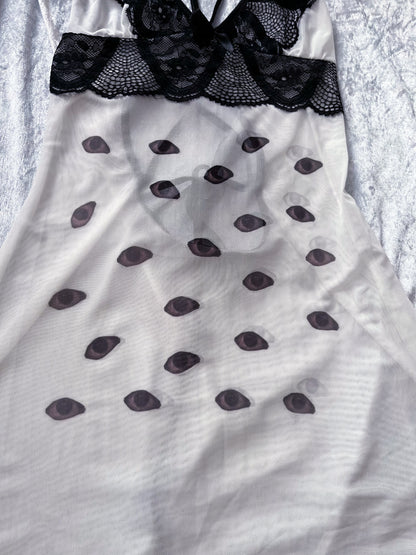 Wandering Eyes REWORKED mesh nightgown with lace-up detail 👁️✝️