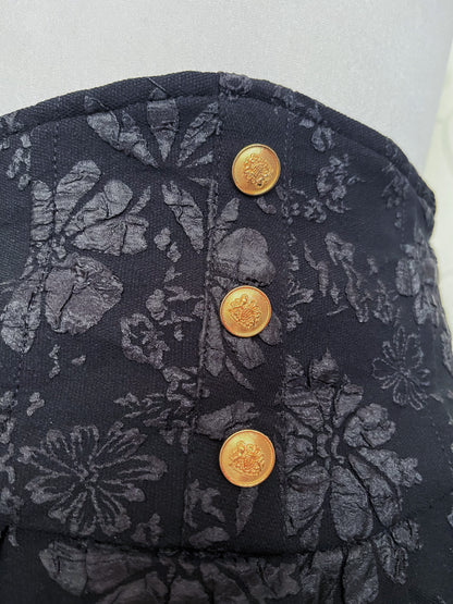 Μodern Gothic lolita black embossed floral skirt 🕷️🥀