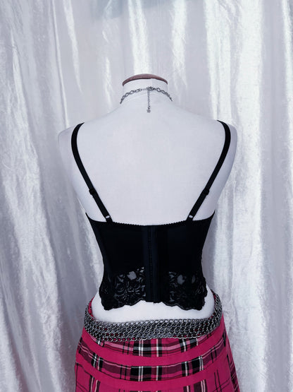 Gothic saten & lace corset 🦇