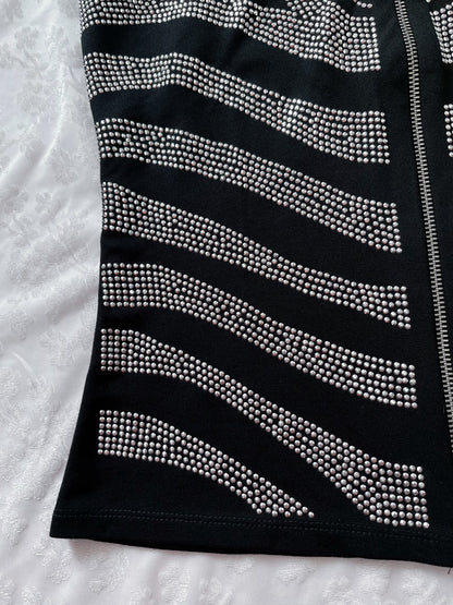 Iconic alt beaded zip-up top 🗡️