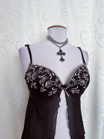 Whimsy fairy brown mesh bustier top 🐌