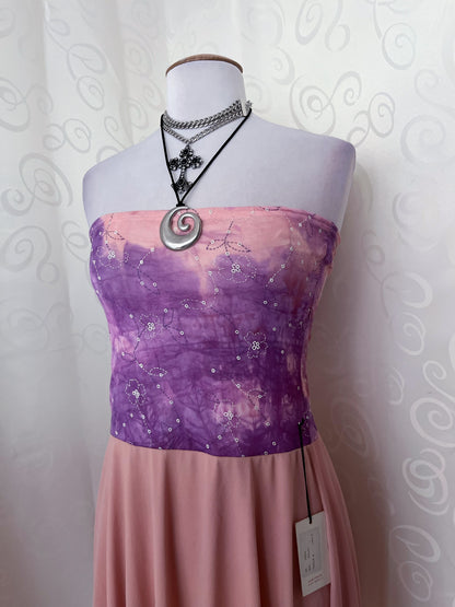 00’s deadstock fairy pink & purple embroidered skirt/dress 🌀🌸