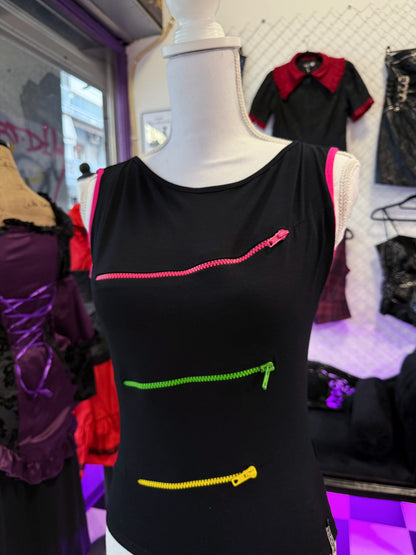 00’s zipper colorful top 🩷💚💛