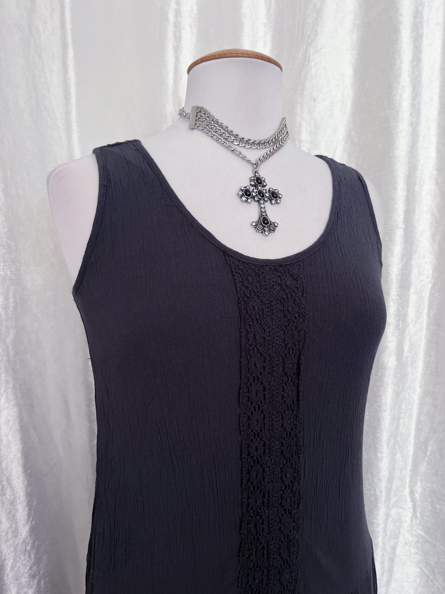 Dark coquette/whimsy grey dress 🗝️🎞️