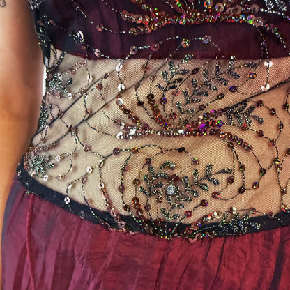 00’s Vampire queen burgundy prom dress 🦇🌀