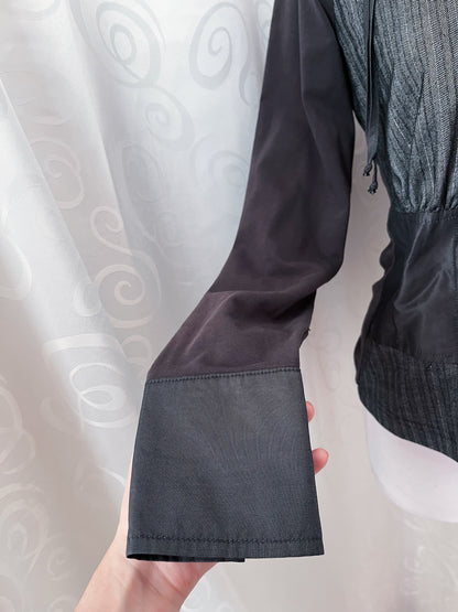 00’s whimsygoth grey zip-up jacket 🌀🪽