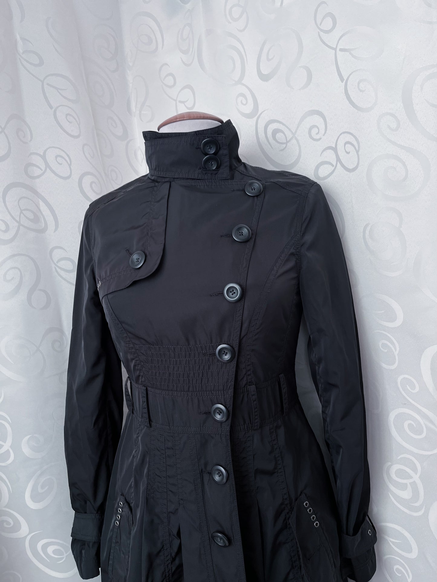 Alt/Gothic Clockhouse black trench coat 🦇🕷️