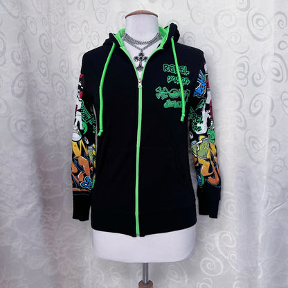 Iconic hip-hop style printed hooded jacket 🐇💀