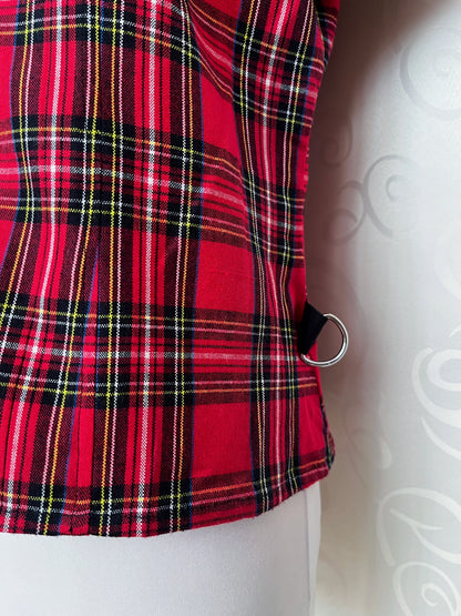 00’s Punk checked cotton shirt with zipper & hoops details 🎸