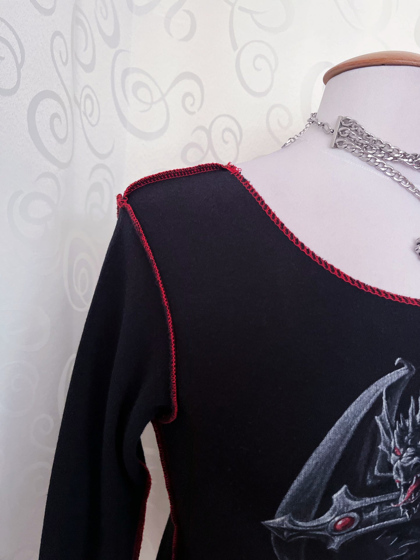 Spiral Direct iconic dragon cross top with red stitching details 🐉❤️