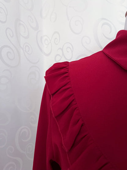 Gothic/Jirai Kei Wine Red ruffle shirt 🩸