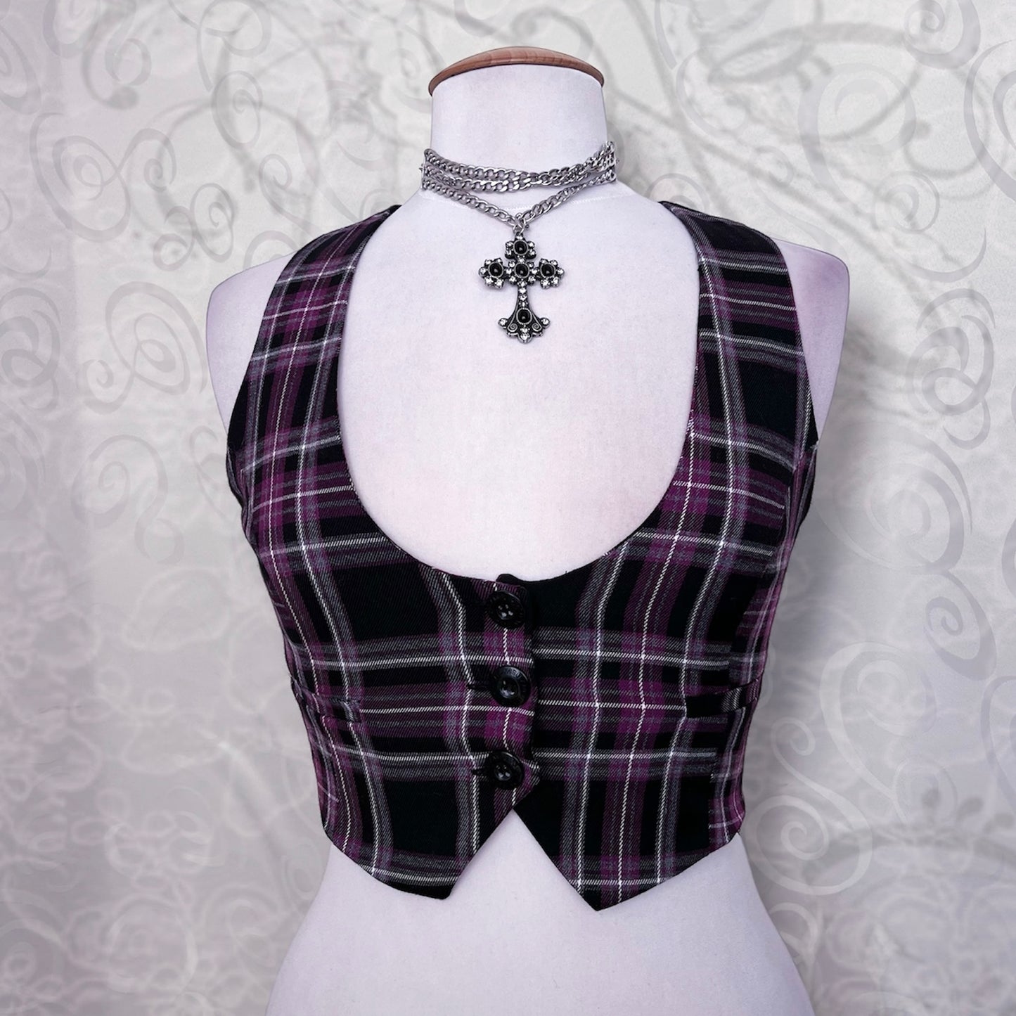 Iconic tartan purple mini vest 💜