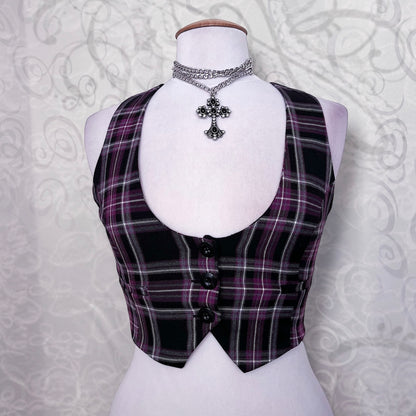 Iconic tartan purple mini vest 💜