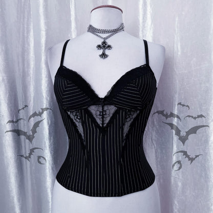Old H&M striped corset top 💀 Gives off Jack Skellington vibes