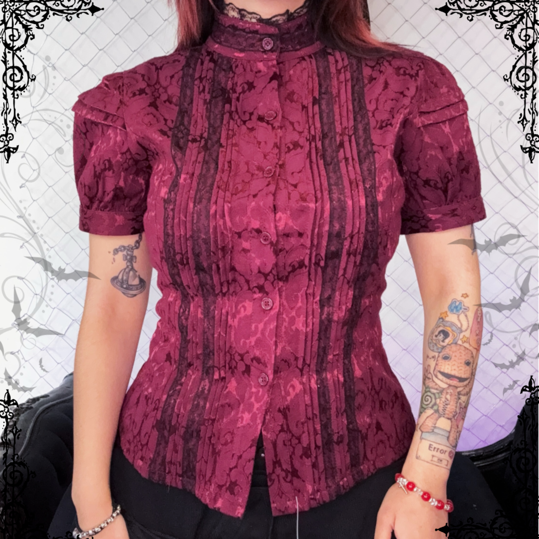 Dracula Burgundy Edwardian Blouse 🫀
